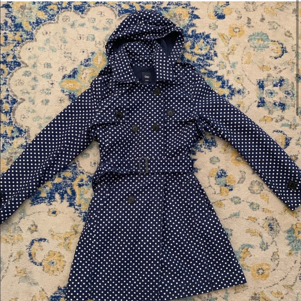 Gap polka dot trench coat